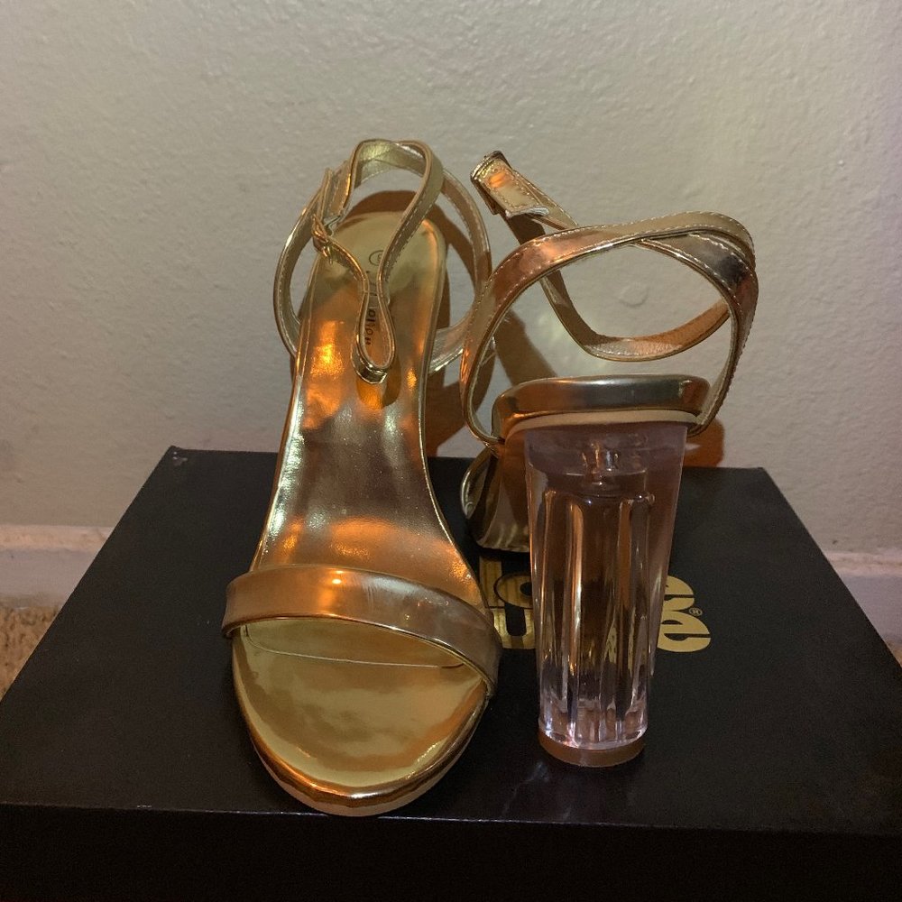 Gold Clear Heels
